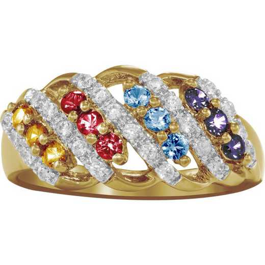 Mother's Four Row Family Birthstone Ring